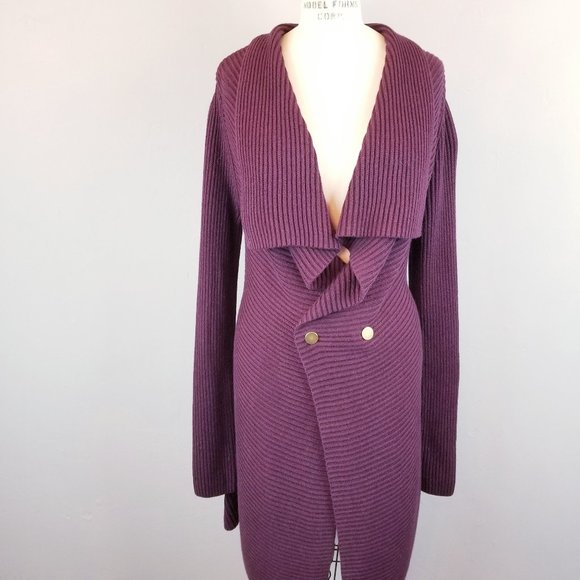 CAbi Regal Mulberry Wine Knit Cardigan Sweater #3350   Women's Size Medium - Picture 1 of 9